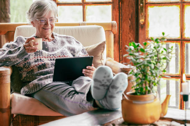 Senior enjoying a peaceful day at home with support that provides in home care peace of mind in Connecticut