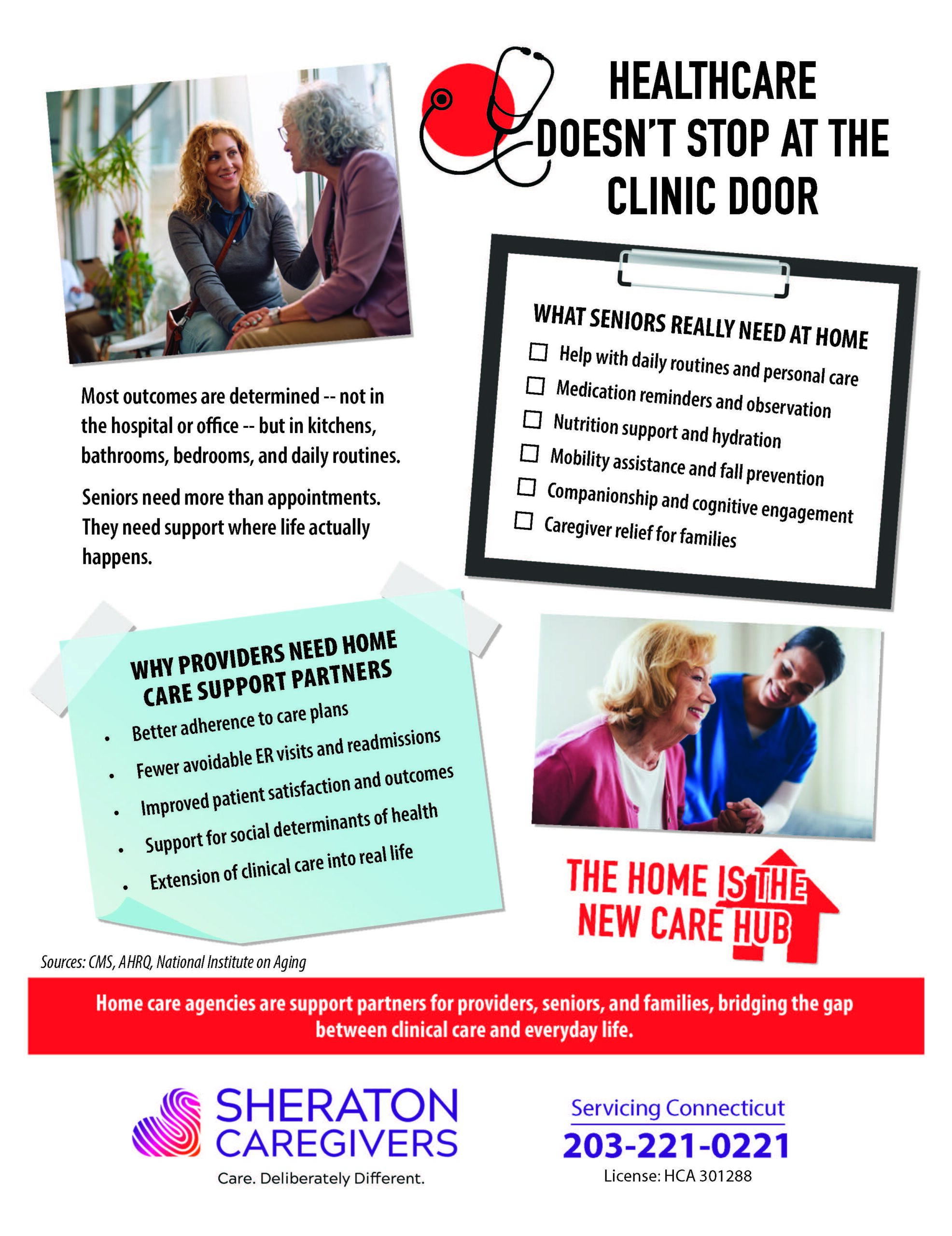 In home care support Connecticut caregiver helping senior with daily routines at home